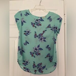 Lily White mint floral blouse